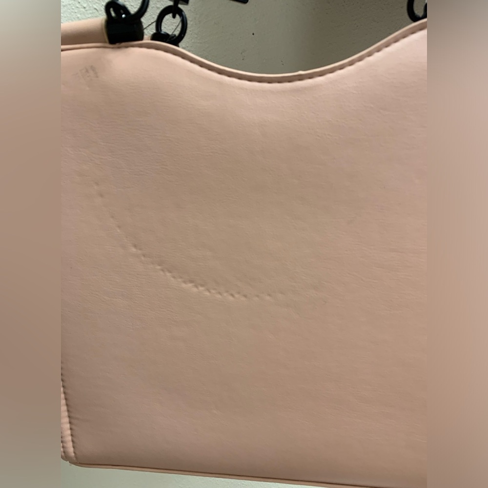 Blush Pink Structured Tote Bag with Braided Handle - Picture 9 of 13